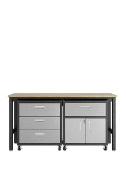 Top 10 💯 Manhattan Comfort 3 Piece Gray Fortress Mobile Garage Cabinet and Worktable 5.0 👏